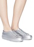 Figure View - Click To Enlarge - MELISSA - 'Be Shine' metallic PVC lace-up sneakers