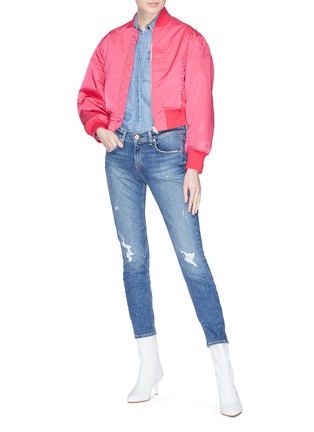 Figure View - Click To Enlarge - RAG & BONE - 'Ankle Dre' paint splatter skinny boyfriend jeans