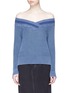Main View - Click To Enlarge - RAG & BONE - 'Dawn' varsity stripe off-shoulder rib knit sweater