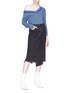 Figure View - Click To Enlarge - RAG & BONE - 'Dawn' varsity stripe off-shoulder rib knit sweater