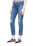 Front View - Click To Enlarge - RAG & BONE - 'Ankle Dre' distressed cropped skinny jeans