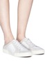 Figure View - Click To Enlarge - VINCE - 'Kess' leather and suede slide sneakers