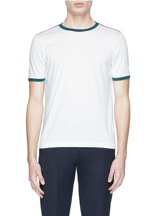 Main View - Click To Enlarge - 8ON8 - Stripe shoulder T-shirt