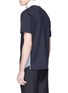 Back View - Click To Enlarge - 8ON8 - Colourblock outseam half zip T-shirt