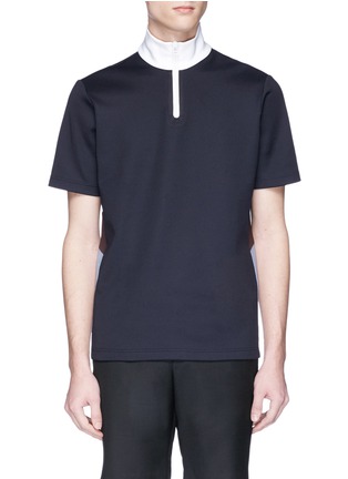 Main View - Click To Enlarge - 8ON8 - Colourblock outseam half zip T-shirt