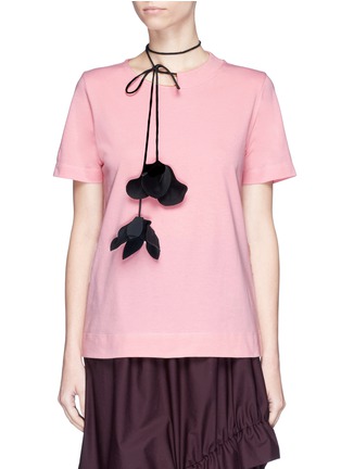 Main View - Click To Enlarge - MARNI - 3D flower neck tie T-shirt