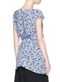 Back View - Click To Enlarge - MARNI - 3D flower tie abbey print silk top