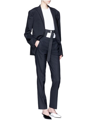 Figure View - Click To Enlarge - TIBI - Harness belted virgin wool suiting pants