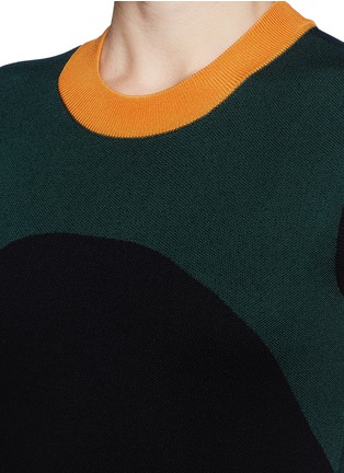 Detail View - Click To Enlarge - MC Q - Contrast collar stretch knit dress