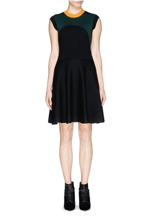 Main View - Click To Enlarge - MC Q - Contrast collar stretch knit dress