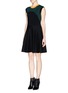 Figure View - Click To Enlarge - MC Q - Contrast collar stretch knit dress