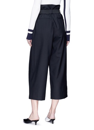 Back View - Click To Enlarge - TIBI - Belted virgin wool paperbag suiting culottes