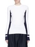 Main View - Click To Enlarge - TIBI - Contrast stripe rib knit sweater