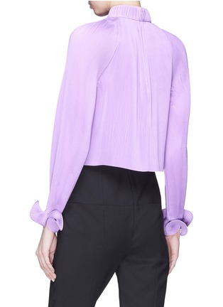 Back View - Click To Enlarge - TIBI - Ruffle cuff pleated cropped top