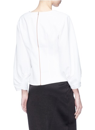 Back View - Click To Enlarge - TIBI - Puff sleeve ruched cuff corset top