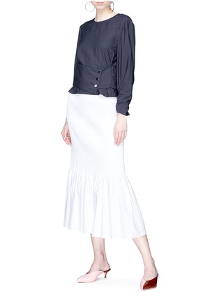 Figure View - Click To Enlarge - TIBI - Corset belted cropped top