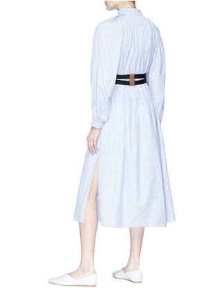 Figure View - Click To Enlarge - TIBI - 'Isabelle' belted stripe print pleated Edwardian dress
