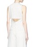Back View - Click To Enlarge - TIBI - Cutout back pinstripe sleeveless cropped top