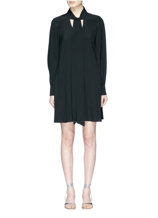 Main View - Click To Enlarge - TIBI - 'Arielle' tie neck silk crepe dress