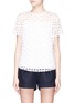 Main View - Click To Enlarge - ANAÏS JOURDEN - Contrast dot embroidered layered mesh T-shirt