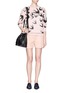 Figure View - Click To Enlarge - MC Q - Pleat wool felt tuxedo shorts