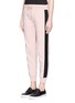 Front View - Click To Enlarge - MC Q - Coated tuxedo stripe cotton terry sweatpants