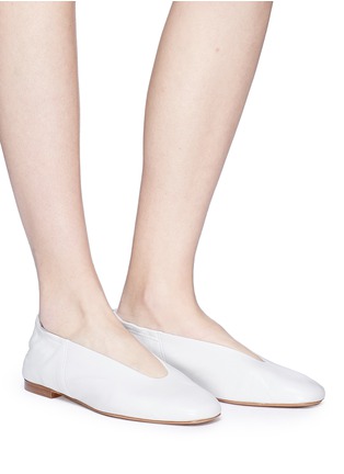 Figure View - Click To Enlarge - VINCE - 'Lorelle' choked-up leather ballet flats