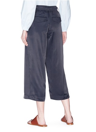 Back View - Click To Enlarge - VINCE - Belted crossover front satin culottes