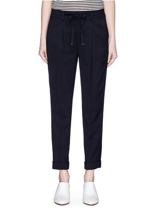Main View - Click To Enlarge - VINCE - Roll cuff drawstring crepe jogging pants