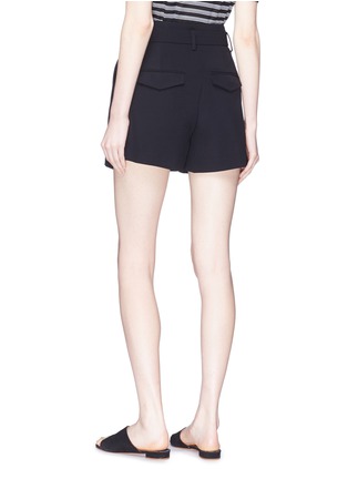 Back View - Click To Enlarge - VINCE - Belted pleated crepe shorts