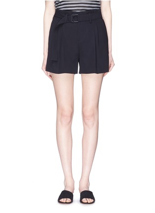 Main View - Click To Enlarge - VINCE - Belted pleated crepe shorts