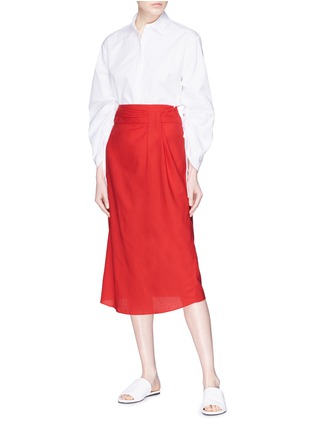 Figure View - Click To Enlarge - VINCE - Gathered waist gauze skirt