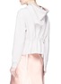 Back View - Click To Enlarge - VINCE - Drawstring peplum back cropped hoodie