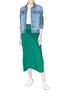 Figure View - Click To Enlarge - VINCE - Tie plissé pleated crepe de Chine skirt