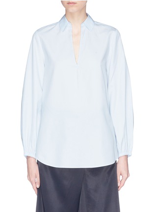 Main View - Click To Enlarge - VINCE - V-neck poplin top