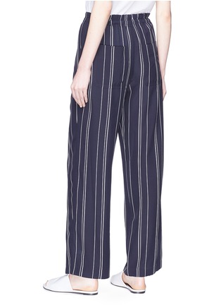 Back View - Click To Enlarge - VINCE - Belted stripe silk pants