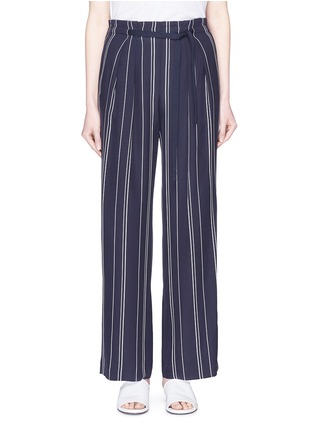 Main View - Click To Enlarge - VINCE - Belted stripe silk pants