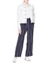 Figure View - Click To Enlarge - VINCE - Belted stripe silk pants