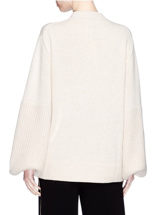 Back View - Click To Enlarge - ELIZABETH AND JAMES - 'Aida' puff sleeve mix knit sweater