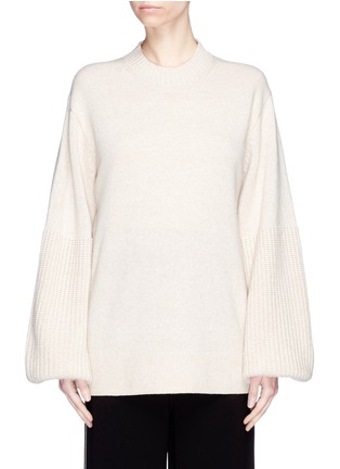 Main View - Click To Enlarge - ELIZABETH AND JAMES - 'Aida' puff sleeve mix knit sweater