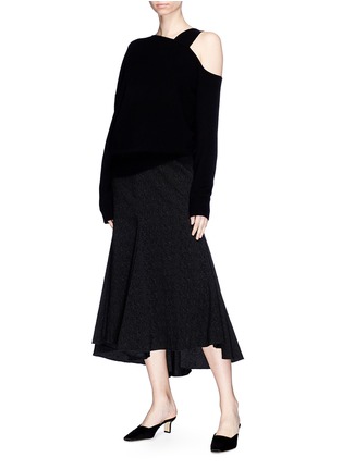 Figure View - Click To Enlarge - ELIZABETH AND JAMES - 'Hearst' cutout shoulder Merino wool-cashmere sweater