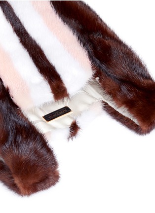 Detail View - Click To Enlarge - SIMONETTA RAVIZZA - 'Furrissima' stripe mink fur sac bag
