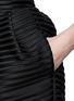 Detail View - Click To Enlarge - COMME MOI - Box pleat stripe flare shorts