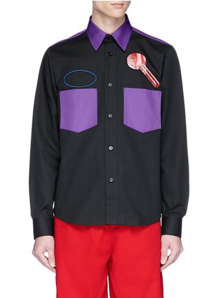 Detail View - Click To Enlarge - ACNE STUDIOS - 'Seattle' key patch unisex shirt