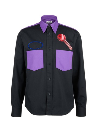 Main View - Click To Enlarge - ACNE STUDIOS - 'Seattle' key patch unisex shirt