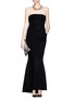 Detail View - Click To Enlarge - COMME MOI - Strapless scuba jersey fishtail gown
