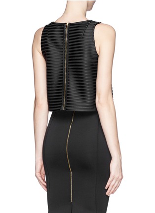 Back View - Click To Enlarge - COMME MOI - Jewelled stripe cropped top