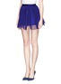 Front View - Click To Enlarge - COMME MOI - Box pleat honeycomb mesh flare skirt