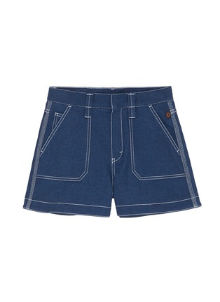 Main View - Click To Enlarge - CHLOÉ - Contrast topstitching denim shorts
