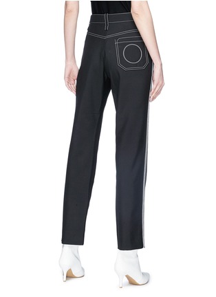 Back View - Click To Enlarge - CHLOÉ - Contrast topstitching cropped pants